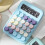 AuroraX Cute Desktop Calculator Office Basic Calculator,12 Digit Four Function Calculator with Large Mechanical Buttons and Display Teacher Supplies 5