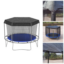Round Trampoline Cover (6/8/10/12 ft), 90% Sunblock Black Shade Mesh Tarp – Tear-Resistant, Foldable, Cover Only