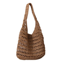 Ručne tkaná mäkká veľká slamená kabelka cez rameno, boho slamená rúčka, retro letná plážová taška, ratanová kabelka
