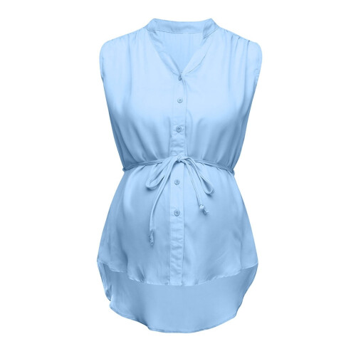 Débardeurs de grossesse à cordon, bleus, taille S. 2