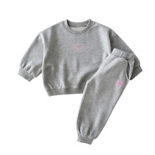 Geborduurde hoodie met letterprint voor kinderen, 2-delige set – Zacht, ademend, kleurrijke print voor jongens en meisjes, ideaal voor