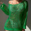 Blusas femininas verdes de manga comprida, elegantes e casuais, com decote em V. 2