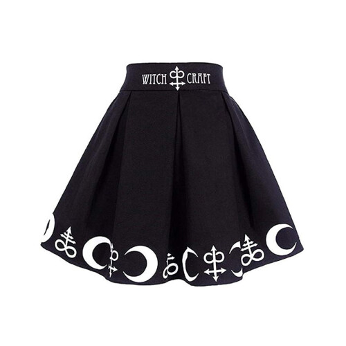 Φούστες για γυναίκες Gothic Punk Witchcraft Moon Magic Spell Symbols Πλισέ μίνι φούστα