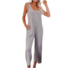 lulshou Jumpsuits för kvinnor, Damjumpsuit med axelband Vår Sommar Ny stil Enfärgad Casual Jumpsuit Dam Damjumpsuits, Rompers & Overaller, Grå S