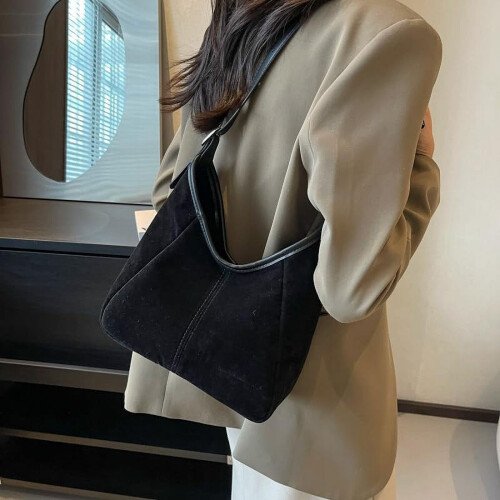Τσάντες Hobo για γυναίκες, σουέτ τσάντα, τσάντα Satchel, καφέ τσάντα Tote, ρετρό σουέτ 2