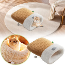 Winterwarmes Katzenbett aus Fleece mit herausnehmbarem Kissen