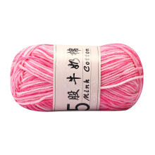 5-Strand Gradient Milk Cotton Yarn, Hand-Knitting DIY Doll Making Wool, Section-Dyed Craft Thread for Crochet, Amigurumi, Soft Baby Blanket Projects