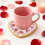 Valentinsdag træmosaikflisesæt til kopmåtter, 6 stk. 2