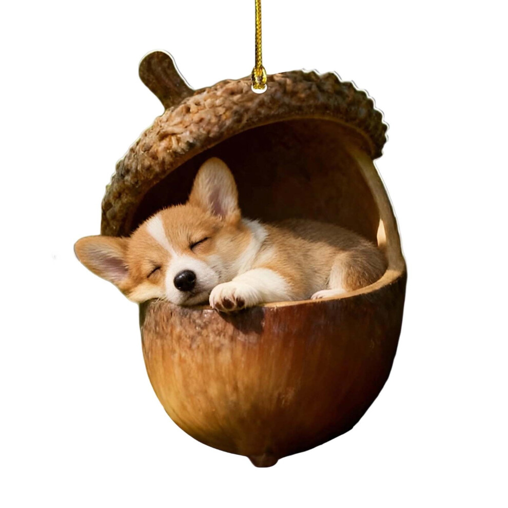 Forest Animal Acorn Ornament Acrylic 2D Pendant 9401284900115