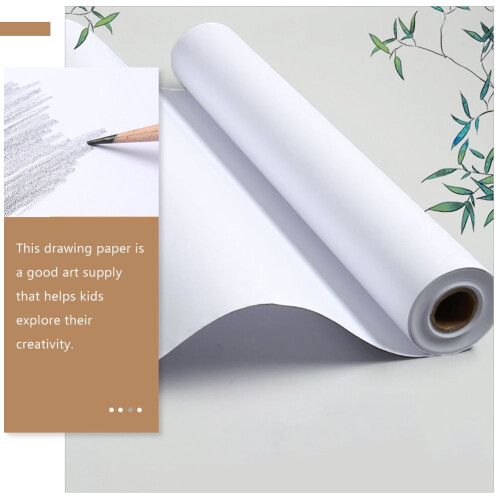 Tineasur Sketching Paper Roll for Art Supply White 1Pack 1