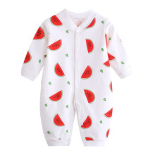 Toddler Boy Pajamas,Toddler Printing Newborn Cotton Button V-Neck Long Sleeved Long Rompers White 3-6 Months