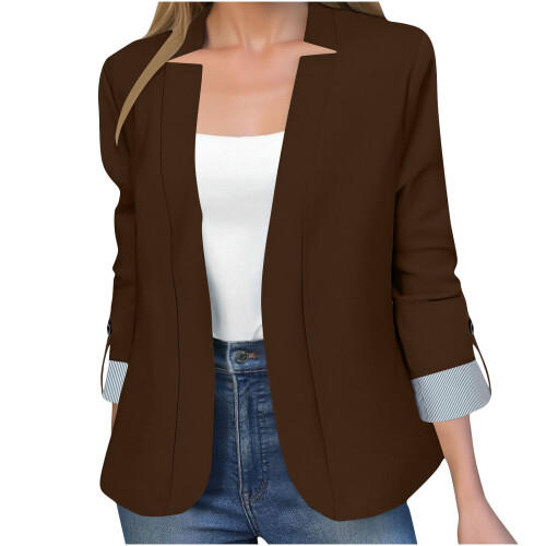 Γυναικεία σακάκια Kukoosong για επιχειρήσεις, casual, μακρυμάνικα κοστούμι, ανοιχτό 1