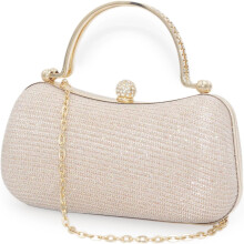 Women Glitter Clutch Purses Wedding Evening Handbags with Rhinestone handle