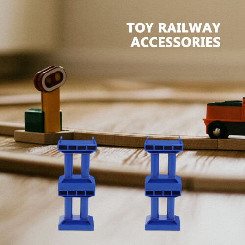 6pcs Train Bridge Train Bridge Support Train Track Pieces Train Track Support Riser Multi-level Support Riser High-level Blocks For Wooden Toy Train 2