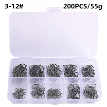 Fishing Hooks Carbon Steel Strong compatible with Sharp Silver Circle Fishhook 3#-12# Jig Barbed Pesca Portable Lure Bait Tackle 50-1600Pcs/Box