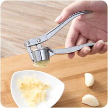 Stainless Steel Garlic Press and Crusher, Heavy Duty Ergonomic Handle Tool for Effortless Mincing