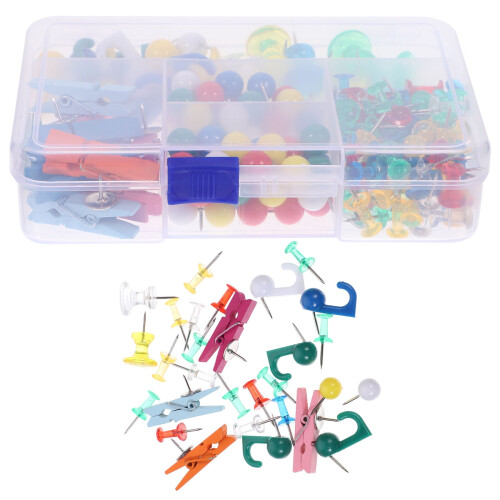 Worgeous 400 Pcs Bulletin Push Pin Convenient Pushpins office Fixing Tool Delicate Thumbtacks for Replace 2