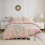 Housse de couette rose à nœud papillon, 3 pièces, en microfibre, format Queen 1
