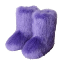 Botas de otoño para mujer, moda, color imitación, más cachemir, botas de nieve, talla 38 (EE. UU.: 6-6.5)
