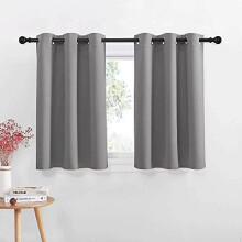 Blackout Short Curtains Silver Grey Grommet 42x36 Inch 1