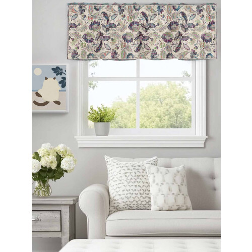 Paisley Floral Valance 60x18in, Θήκη για ράβδους για κουζίνα, υπνοδωμάτιο, μπάνιο – Αφηρημένη