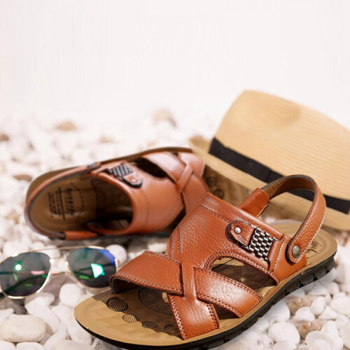 Men's Genuine Leather Classic Open Toe Sandals 1
