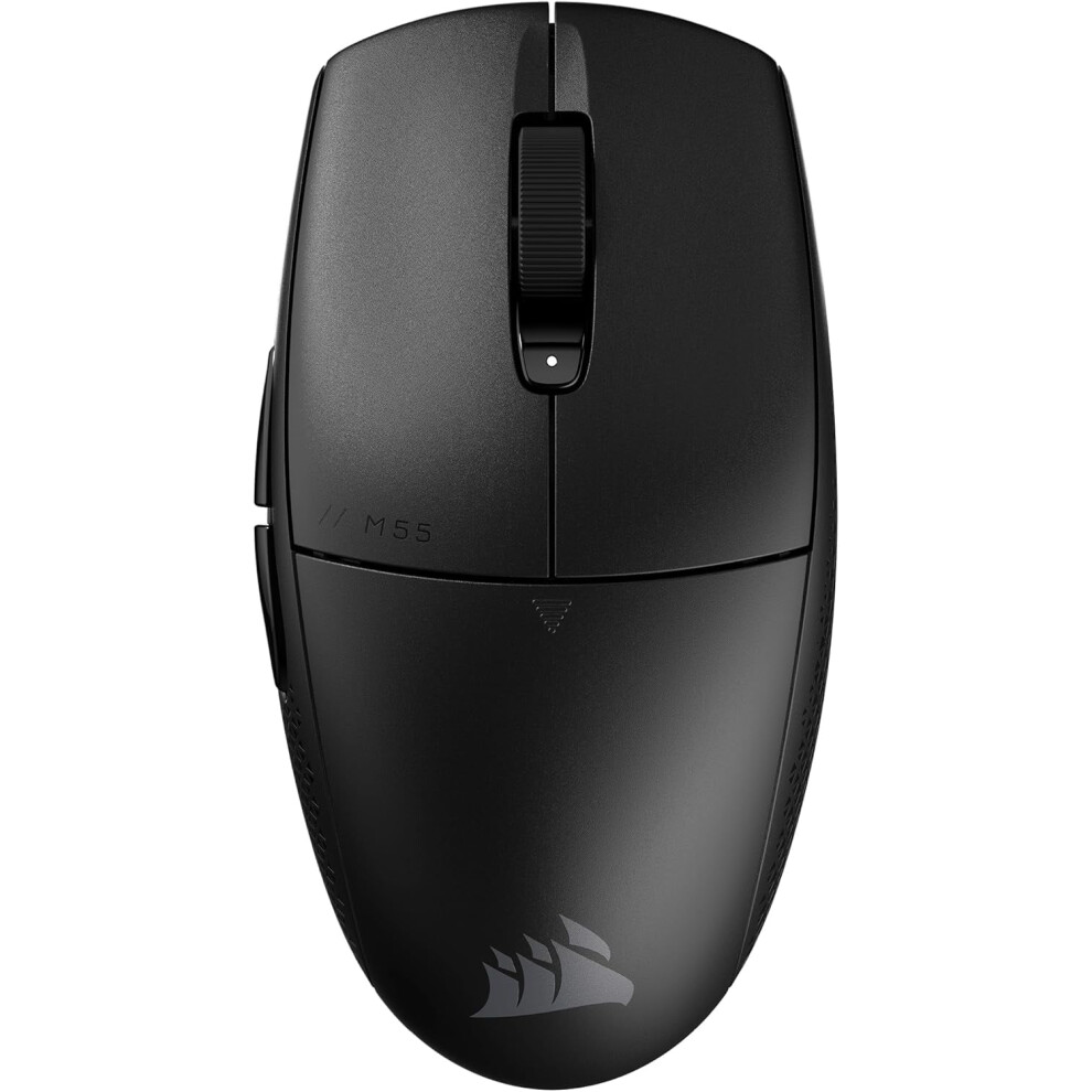 Black M55 Wireless Fps Gaming Mouse Â 2.4Ghz & Bluetooth, 24K Dpi, 6 Programmable Buttons, Textured Grips, Long Battery Â