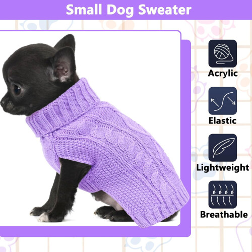 Jersey de punto de cuello alto para perros pequeños 1