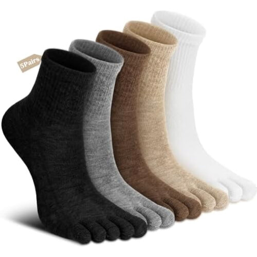 5 ζευγάρια κάλτσες Merino με πέντε δάχτυλα για γυναίκες χειμερινές βαμβακερές
