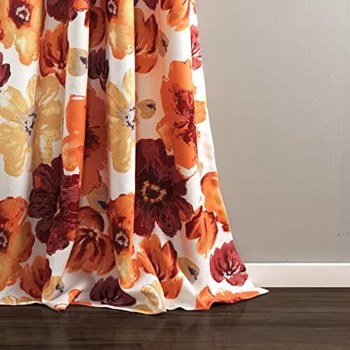 Leah Light Filtering Curtains Pair 52x95 in Red Orange 2