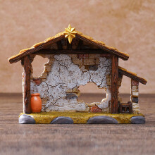 Crèche religieuse de 8,4 cm représentant Jésus, peinte à la main, idéale pour décorer votre table de Noël ou offrir à vos proches.