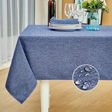 Denim Blue Rectangle Tablecloth Waterproof Wrinkle