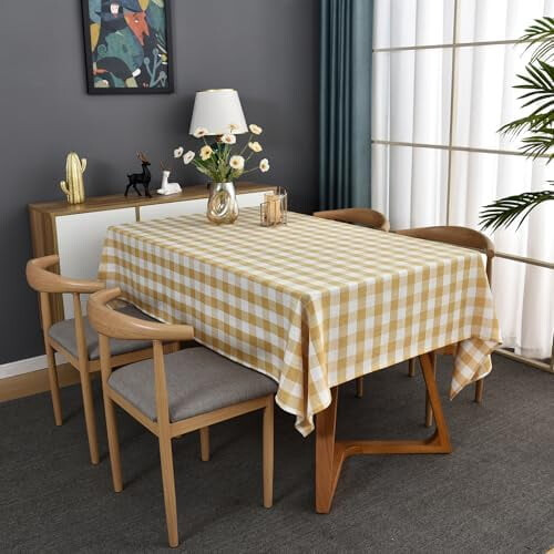Sage Green Gingham Tablecloth 52x70 in Cotton Blend 1
