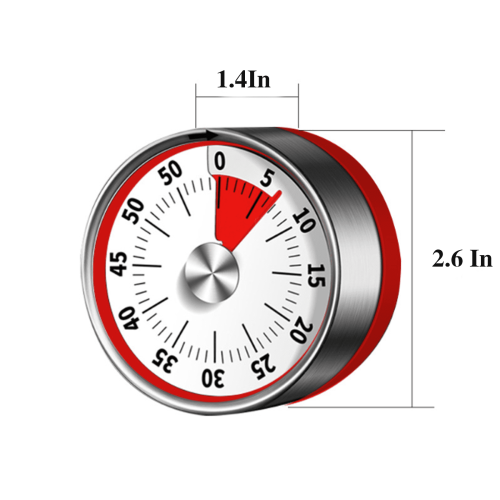 Visuell timer, 60-minuters visuell timer med stor display för barn, inga batterier behövs kökstimer 1