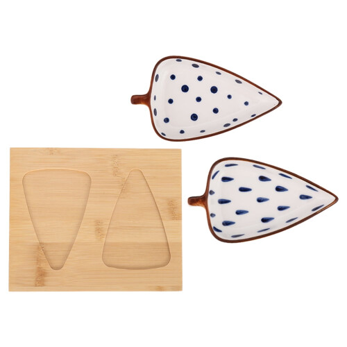 Plat de service de rangement en céramique avec base – 17,5 cm 2