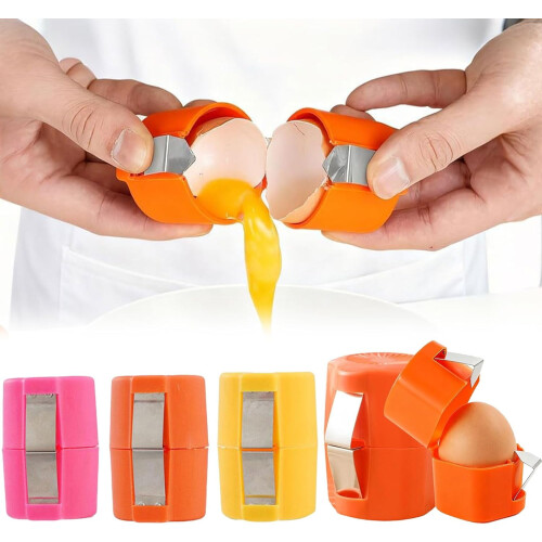 Egg Cracker – Stainless Steel Egg Cutter and Cracking Tool, Multifunctional Egg Cracker, suitable for raw and cooked eggs. 2