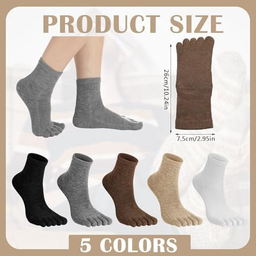 5 ζευγάρια κάλτσες Merino με πέντε δάχτυλα για γυναίκες χειμερινές βαμβακερές 1
