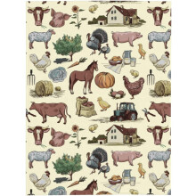 Boerderijdieren deken/plaid van pluche flanel, 80x60 inch