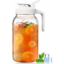 Pichet en verre de 1,9 L avec couvercle hermétique et bec verseur