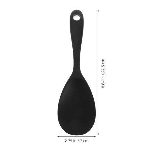 Κουτάλι Σπάτουλας Ρυζιού Σιλικόνης 22.5x7x1.5cm Μαύρο 2 τεμάχια 1