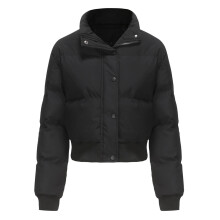 Manteaux d'hiver pour femmes - Vestes chaudes d'hiver courtes et matelassées - Manteaux d'hiver à col montant - Vêtements d'extérieur chauds -
