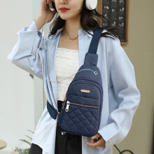 Blaue Umhängetaschen für Damen und Herren, robuste Schultertaschen, Bauchtaschen, Damen-Brusttaschen mit Fächern für Reisen, Sport und Alltag