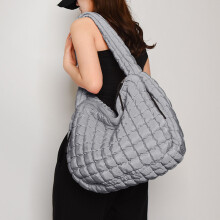 Dámska crossbody kabelka, veľká taška s ramenným popruhom, módna kabelka, sivá