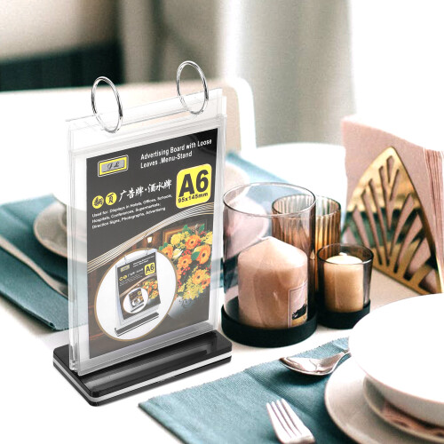 Vertical Table Card Flip Sign Holder Stand Menu Display Stable Base 2