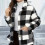 Μόδα Casual Ζεστό Gingham Teddy Coat για Γυναίκες 4