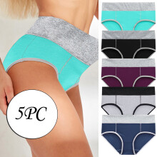 Chiloți pentru femei, 5 buc., culoare solidă, model patchwork, chiloți, lenjerie intimă, bikini, reducere