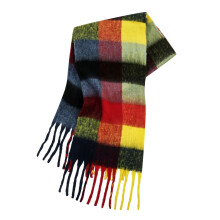 Cachecol térmico feminino fvwitlyh – Quente, macio, grosso e com estampa xadrez e franjas, ideal para outono/inverno.