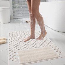 Alfombrilla antideslizante para baño con orificios de drenaje - Alfombrilla de ducha impermeable con cepillo para pies incorporado, alfombra de