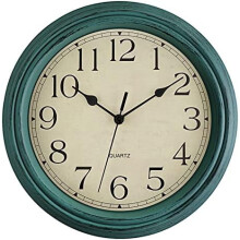Orologio da parete vintage silenzioso al quarzo, rotondo, 30 cm, blu lago