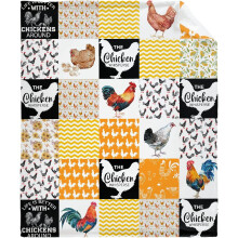 Couverture en flanelle douce à motif poulet, 152 x 127 cm, jeté léger en polaire pour lit/canapé – Cadeau confortable en toutes saisons pour